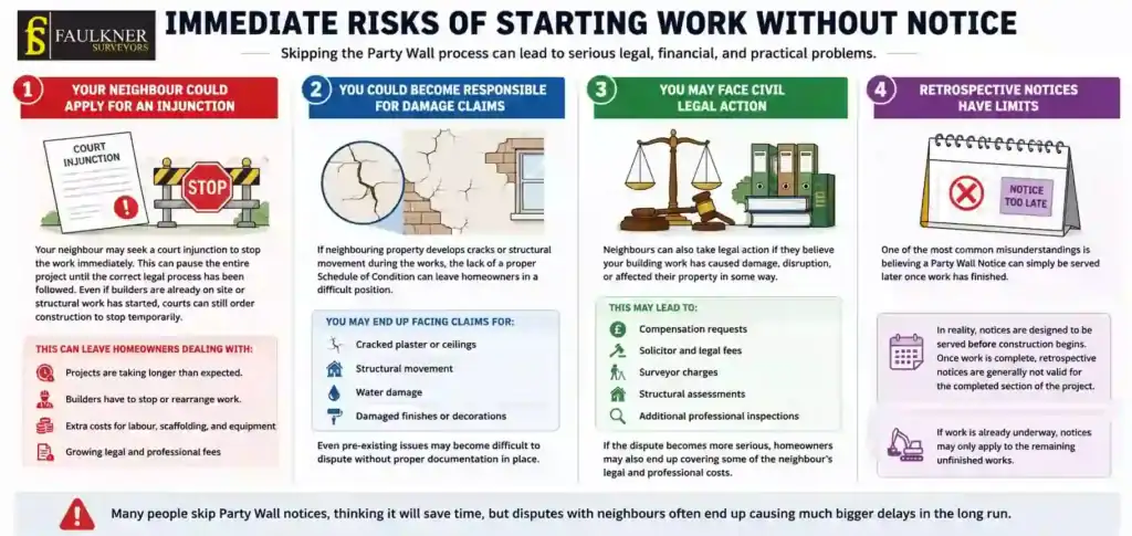 What Happens If You Start Work Without a Party Wall Notice? 1 Immediate Risks of Starting Work Without Party Wall Notice Sutton
